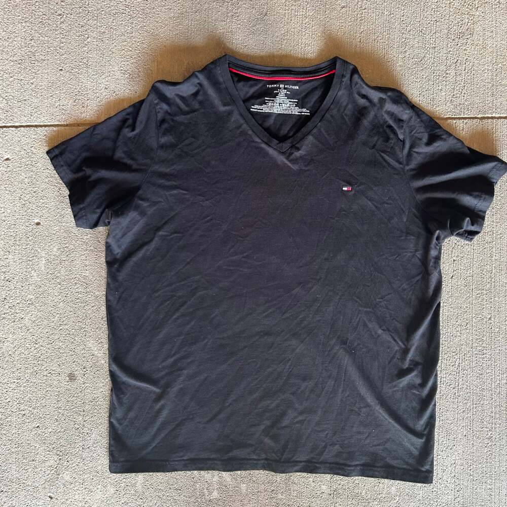 Black Tommy Hilfiger V-neck shirt